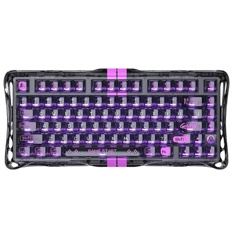 Клавіатура GravaStar Mercury K1 Lite 80keys BSUN Grey BT/WL/USB Transparent Black (GSV75LITE_XTAL_BLK)