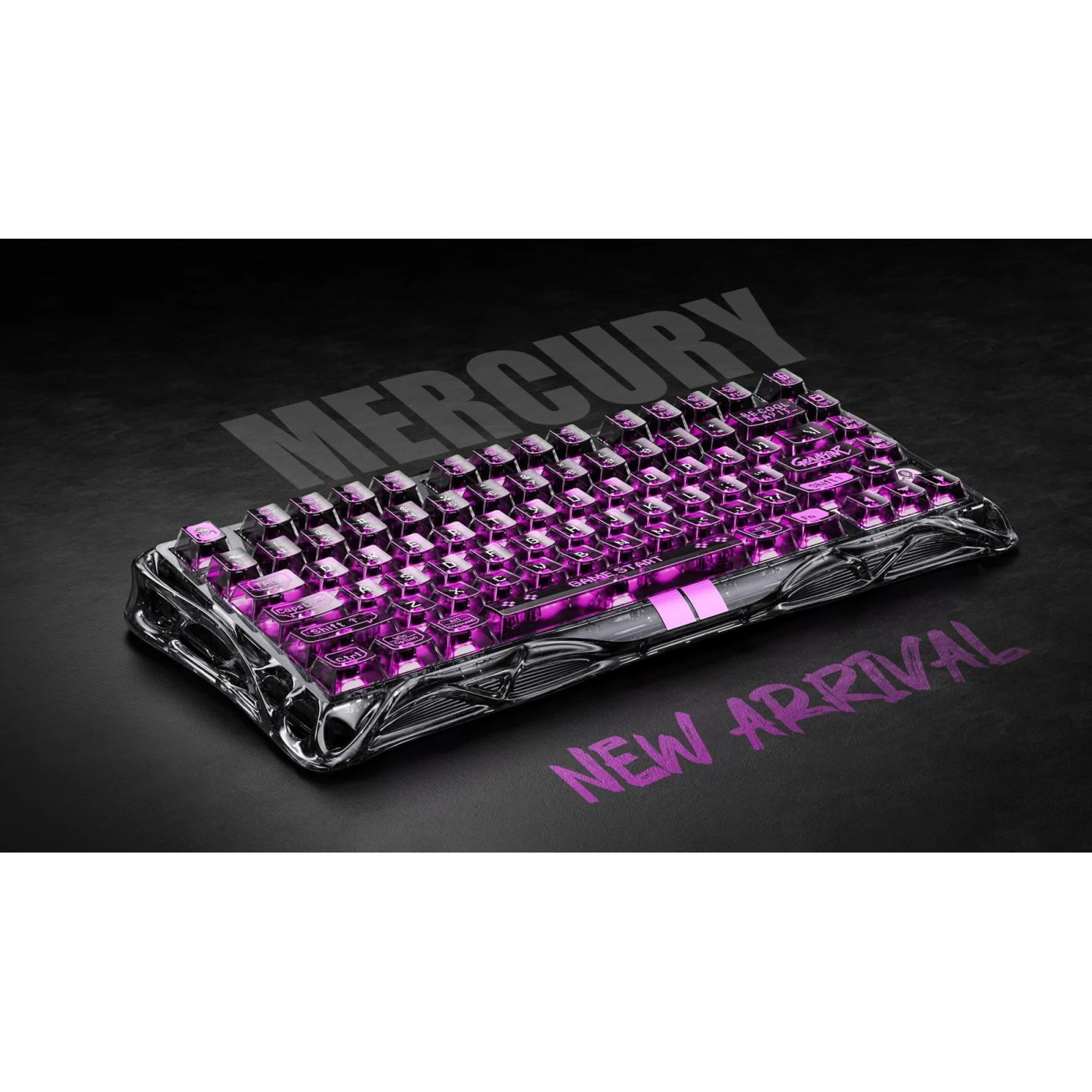Клавиатура GravaStar Mercury K1 Lite 80keys BSUN Grey BT/WL/USB Transparent Black (GSV75LITE_XTAL_BLK)