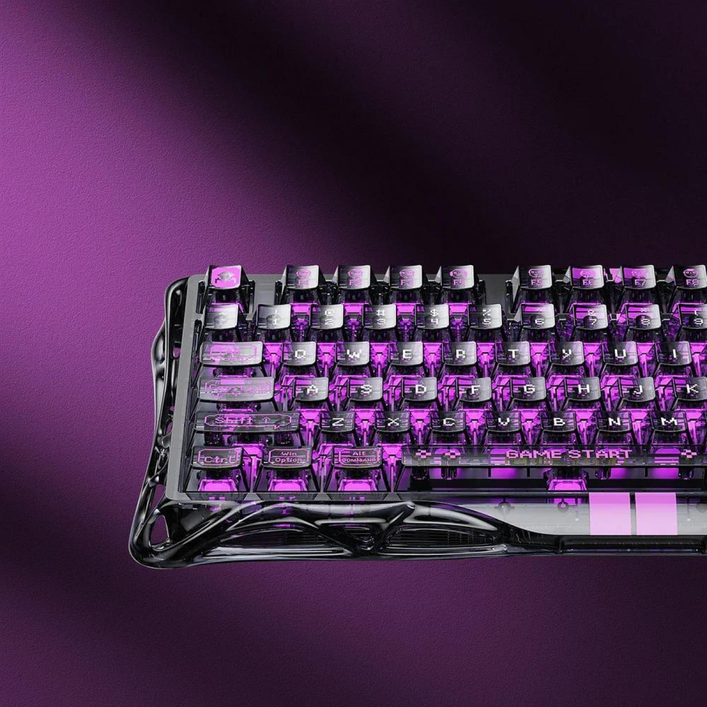 Клавиатура GravaStar Mercury K1 Lite 80keys BSUN Grey BT/WL/USB Transparent Black (GSV75LITE_XTAL_BLK)