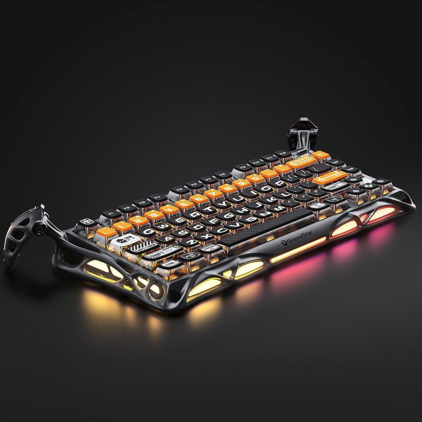 Клавиатура GravaStar Mercury K1 Pro 80keys Kailh Speedy Mint BT/WL/USB RGB CyberFlare (GSK1PRO_BO_BLK)