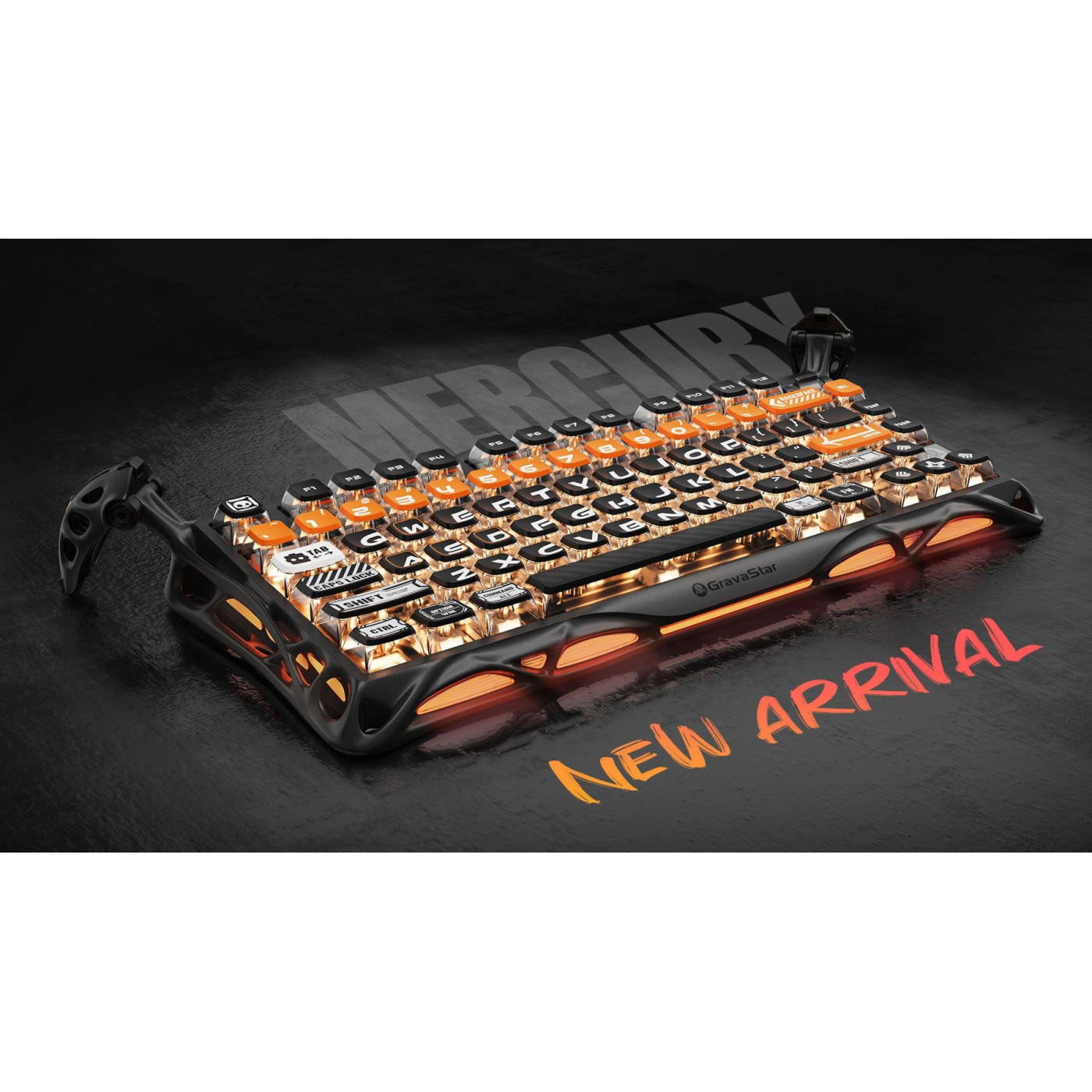 Клавиатура GravaStar Mercury K1 Pro 80keys Kailh Speedy Mint BT/WL/USB RGB CyberFlare (GSK1PRO_BO_BLK)