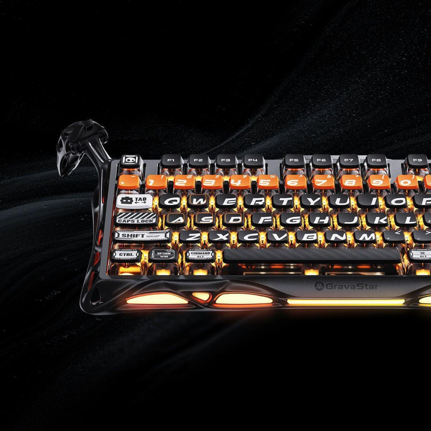 Клавиатура GravaStar Mercury K1 Pro 80keys Kailh Speedy Mint BT/WL/USB RGB CyberFlare (GSK1PRO_BO_BLK)