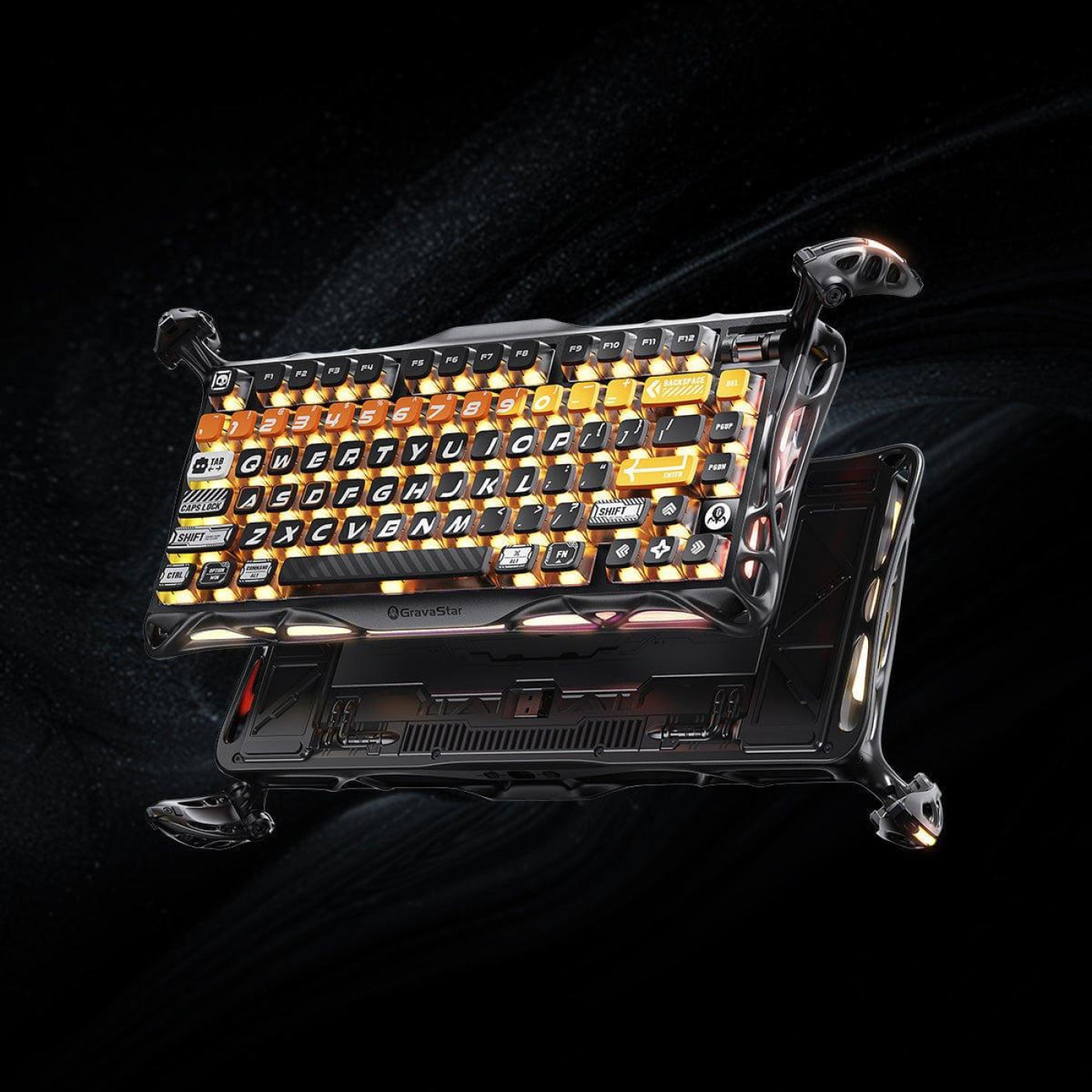 Клавиатура GravaStar Mercury K1 Pro 80keys Kailh Speedy Mint BT/WL/USB RGB CyberFlare (GSK1PRO_BO_BLK)