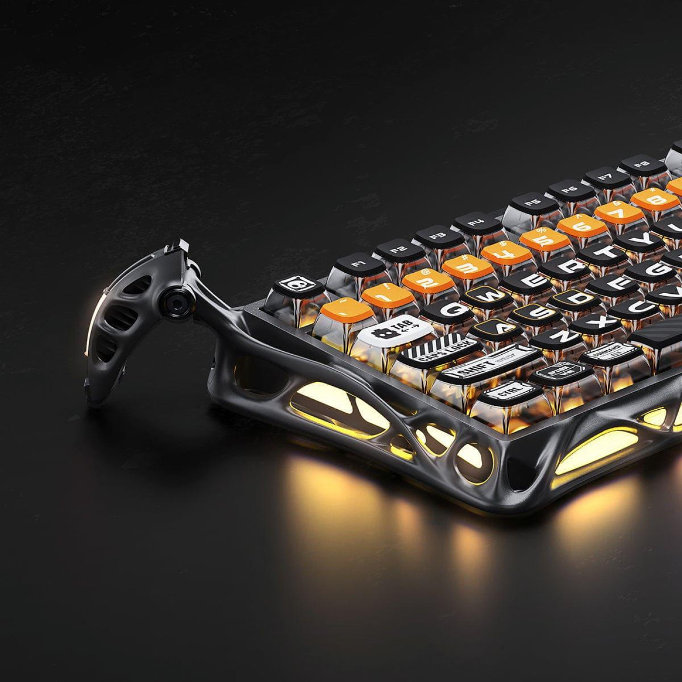 Клавиатура GravaStar Mercury K1 Pro 80keys Kailh Speedy Mint BT/WL/USB RGB CyberFlare (GSK1PRO_BO_BLK)