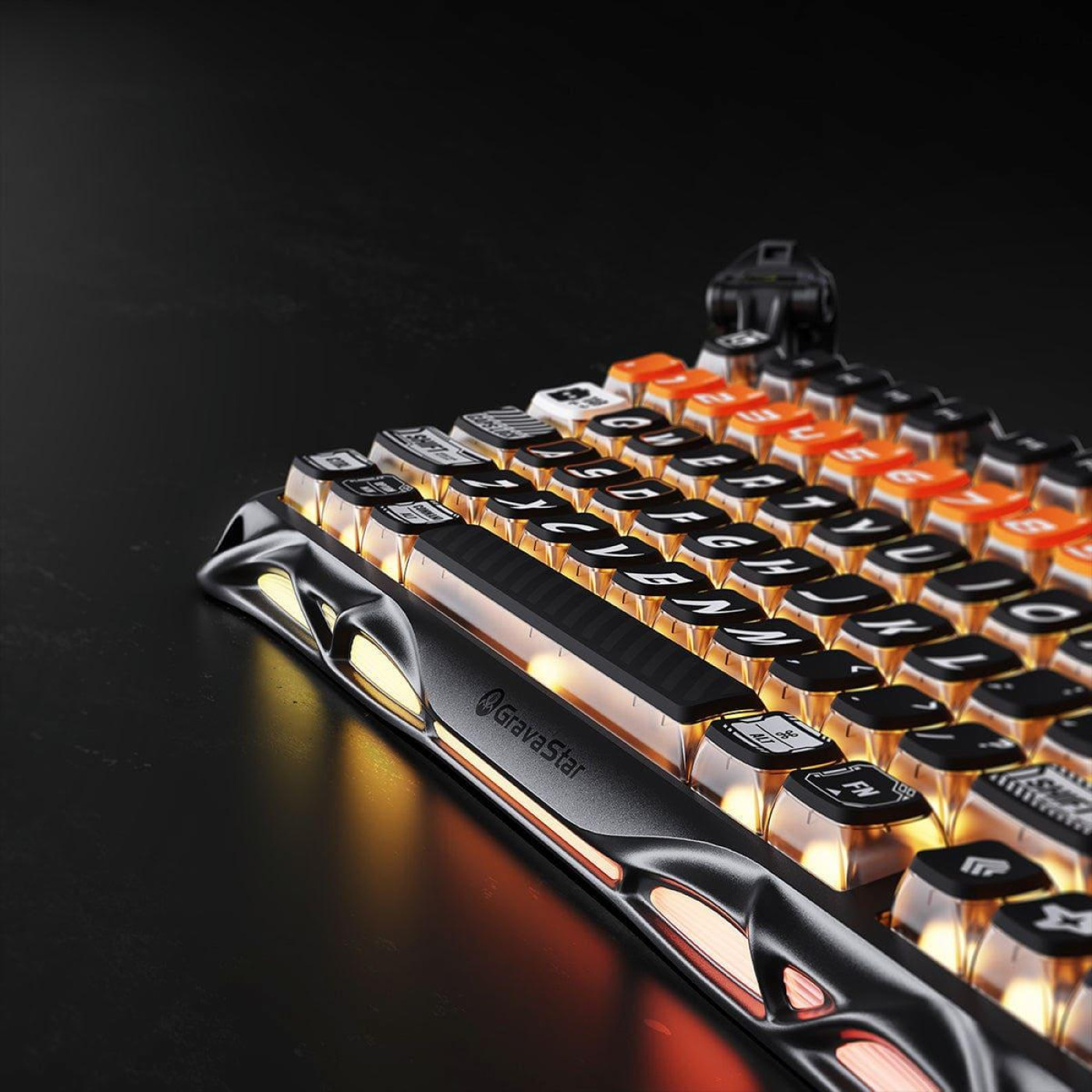 Клавиатура GravaStar Mercury K1 Pro 80keys Kailh Speedy Mint BT/WL/USB RGB CyberFlare (GSK1PRO_BO_BLK)