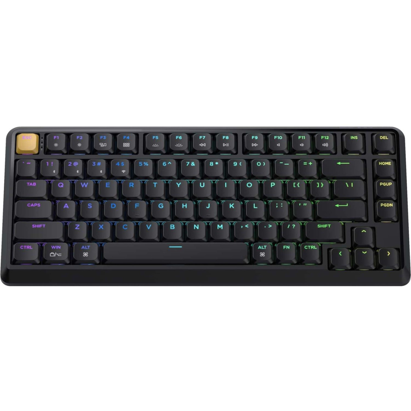 Клавиатура Keychron J1 82Key K pro Banana WL/BT/USB-A QMK Hot-swap EN/UKR RGB Black (J1-H4-UA)