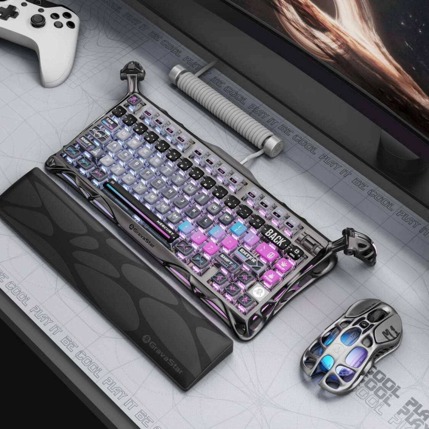 Клавиатура GravaStar Mercury K1 Pro TKL Black Cyberpunk Special Edition (GSK1PRO_CBLK)