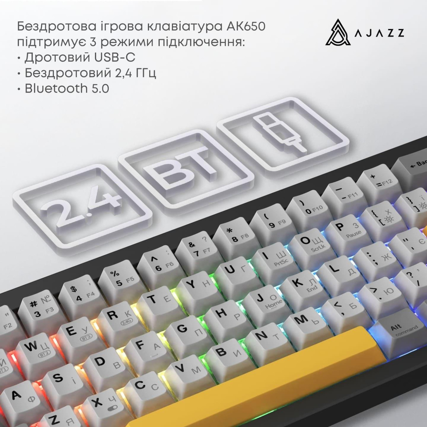 Клавіатура Ajazz AK650 Flying Fish Switch Black (AK650-FF-BGY)