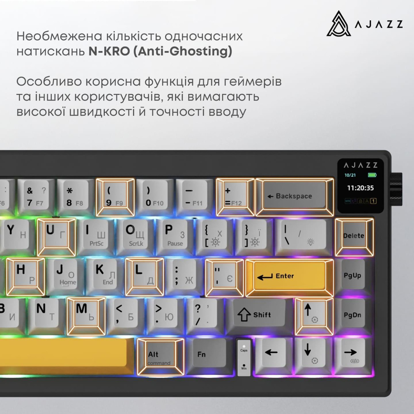 Клавіатура Ajazz AK650 Flying Fish Switch Black (AK650-FF-BGY)