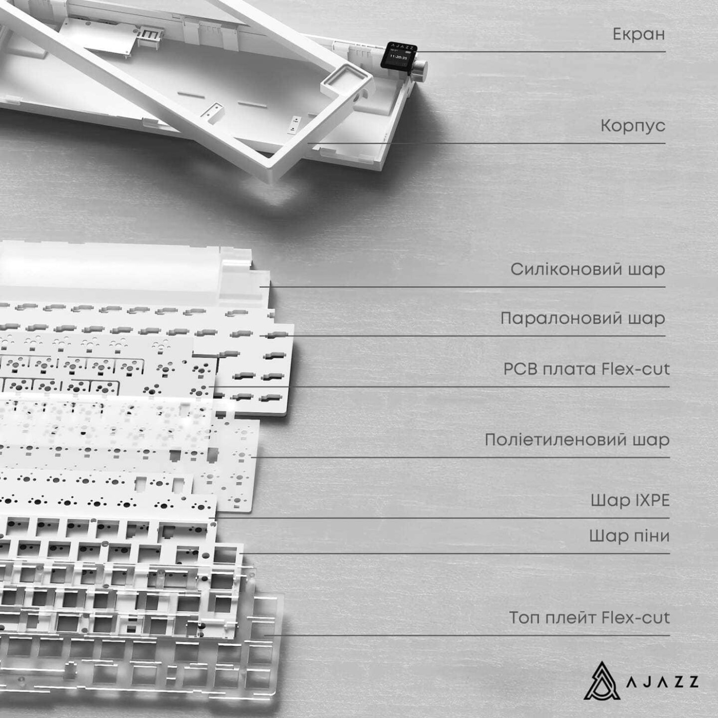 Клавіатура Ajazz AK650 Flying Fish Switch Black (AK650-FF-BGY)