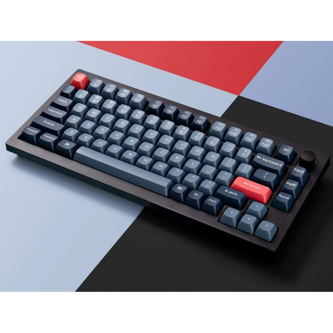 Клавіатура Keychron V1 Max 81 Key Gateron Jupiter Red Hot-Swap RGB Knob Carbon Black (V1MD1_KEYCHRON)