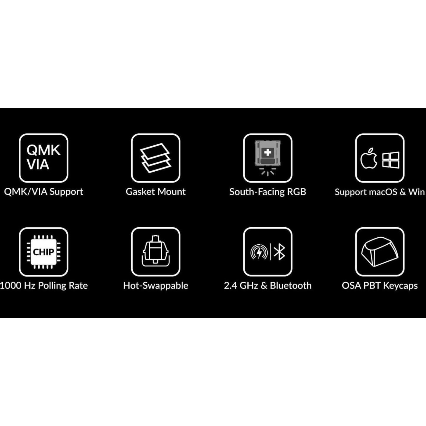 Клавіатура Keychron V1 Max 81 Key Gateron Jupiter Red Hot-Swap RGB Knob Carbon Black (V1MD1_KEYCHRON)