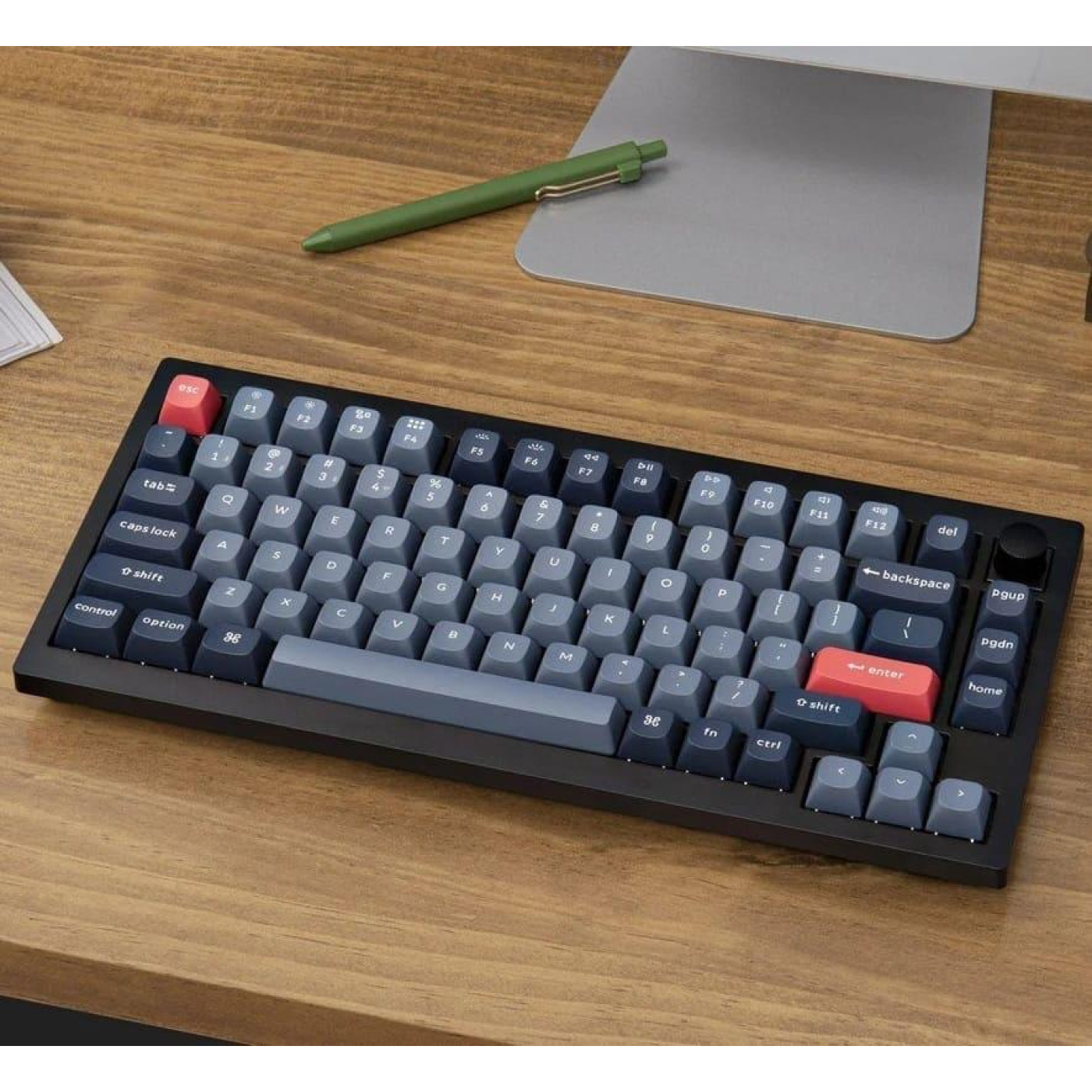 Клавіатура Keychron V1 Max 81 Key Gateron Jupiter Red Hot-Swap RGB Knob Carbon Black (V1MD1_KEYCHRON)