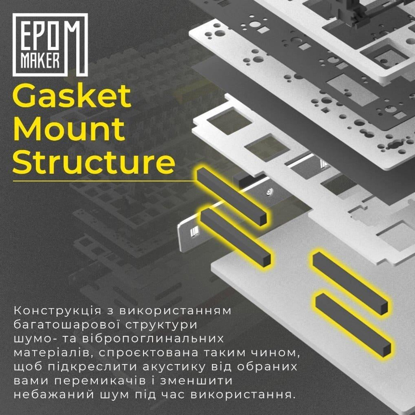 Клавиатура Epomaker Shadow-S Wisteria Linear Pink (SHS-P-WL)