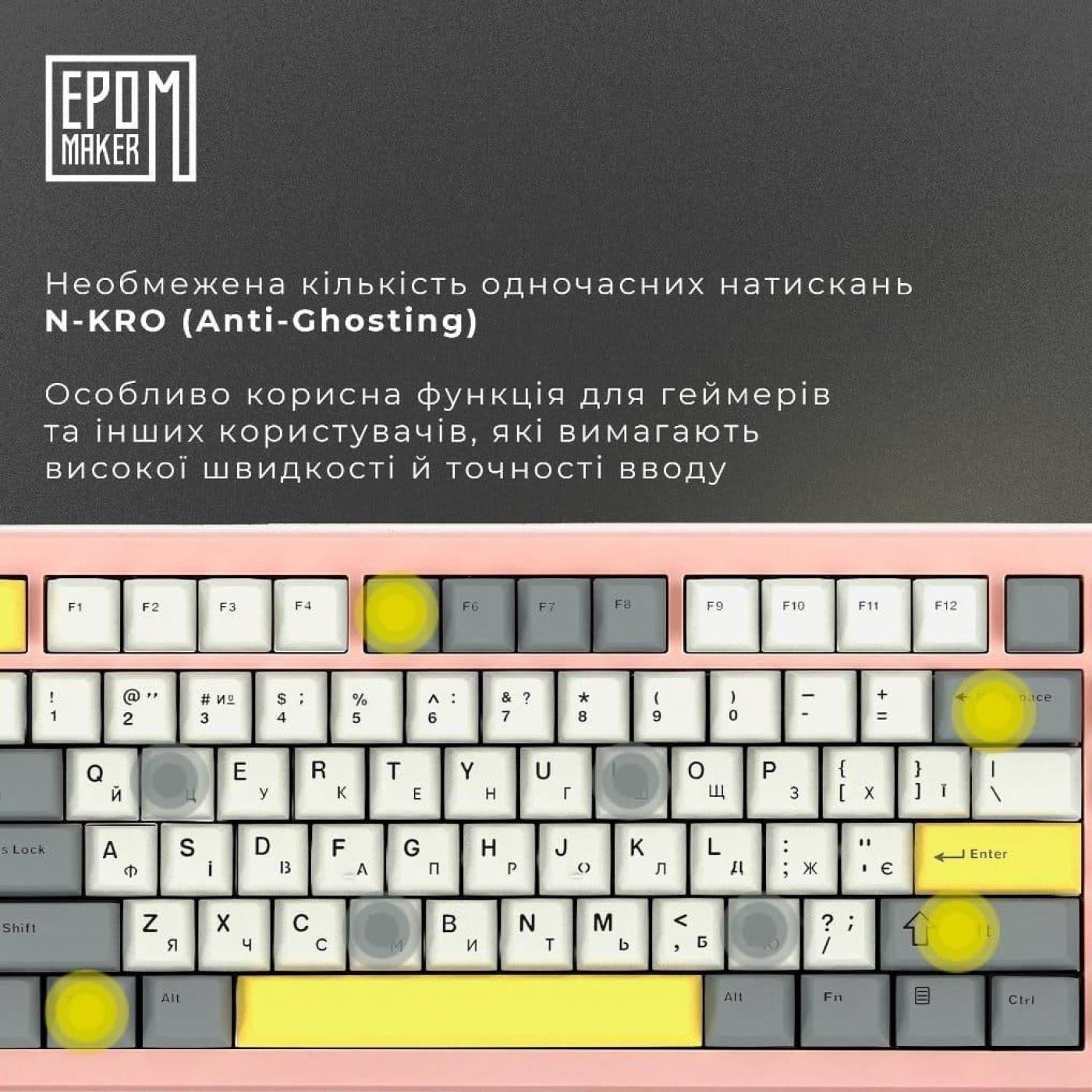 Клавиатура Epomaker Shadow-S Wisteria Linear Pink (SHS-P-WL)