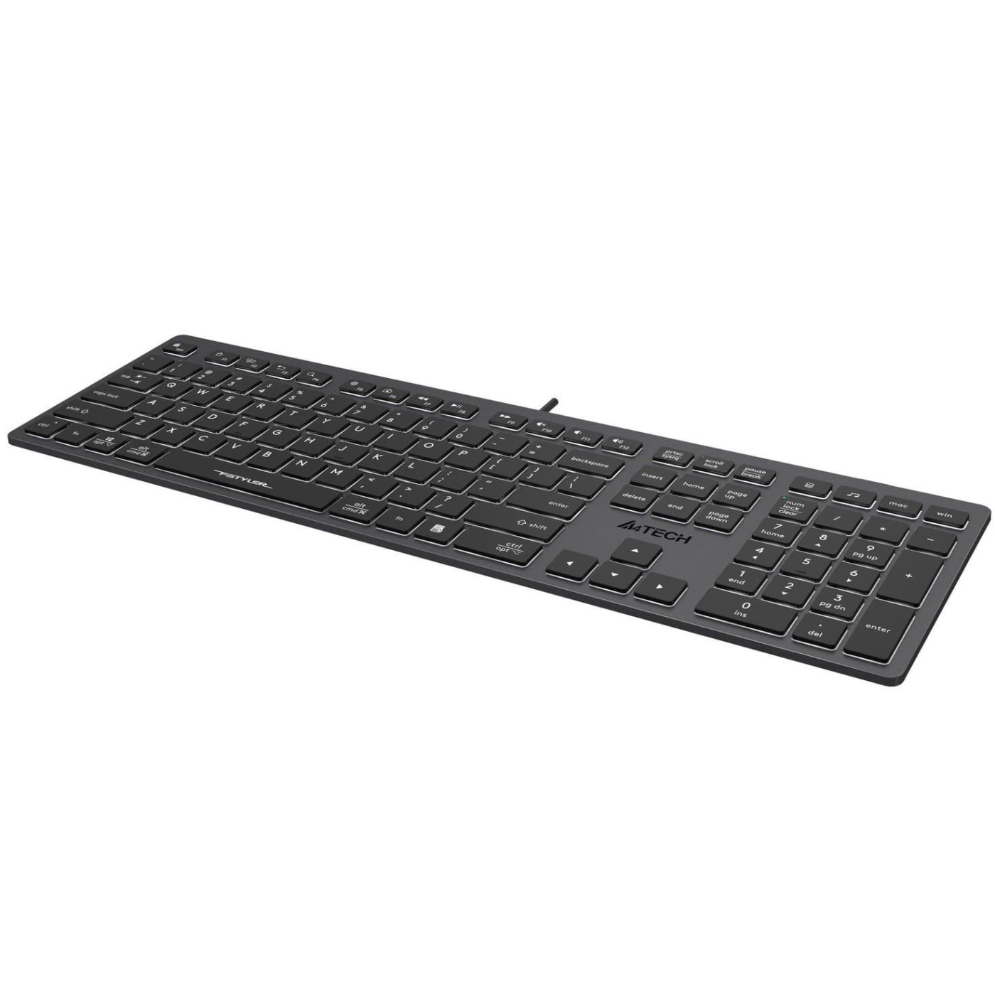 Клавиатура A4Tech Fstyler FX60H White Backlit USB Grey (FX60H USB (Grey) White backlit)