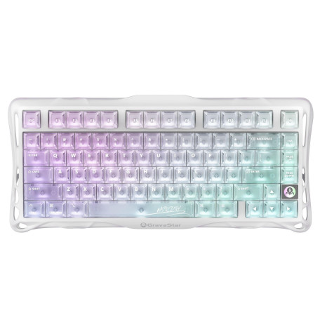 Клавіатура GravaStar Mercury K1 Lite 80keys BSUN Grey BT/WL/USB RGB Crystal Aurora (GSK1LITE_XTAL_AUROA)