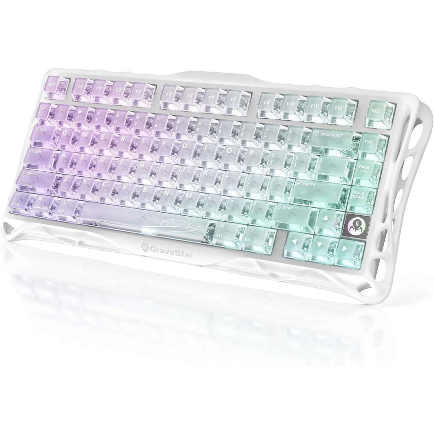 Клавіатура GravaStar Mercury K1 Lite 80keys BSUN Grey BT/WL/USB RGB Crystal Aurora (GSK1LITE_XTAL_AUROA)