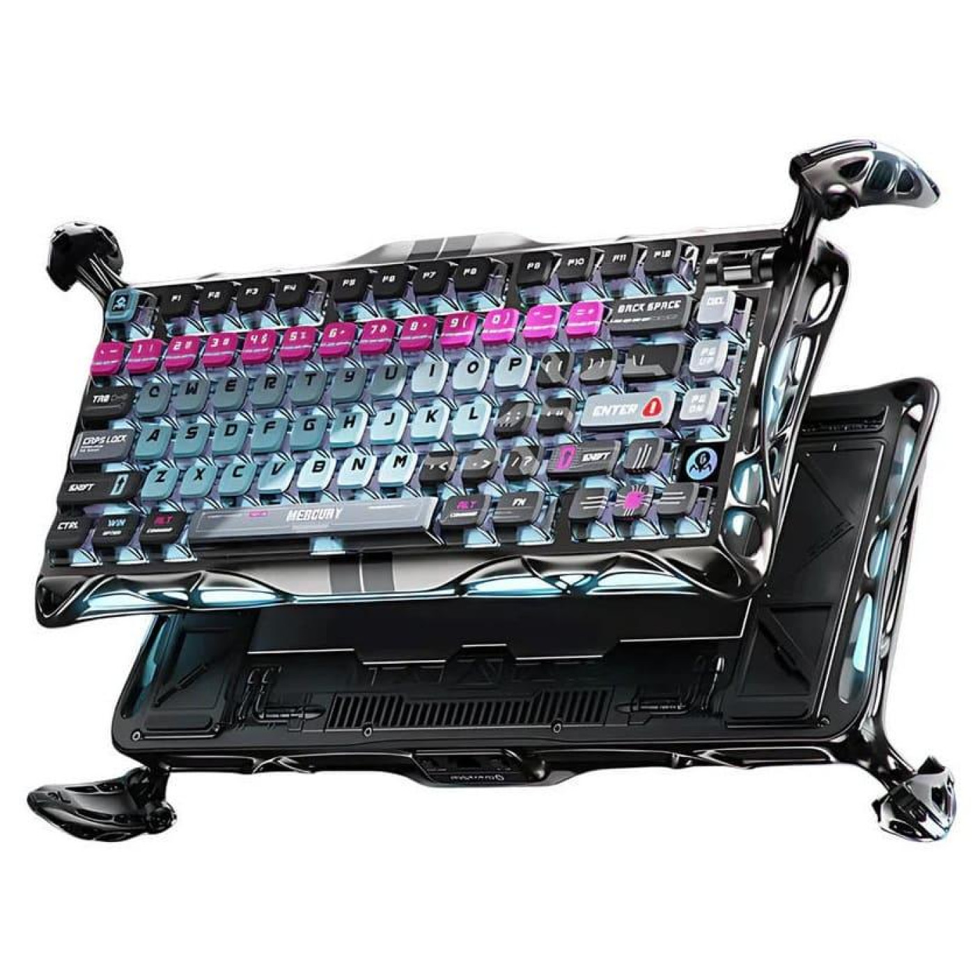 Клавиатура GravaStar Mercury V75 Pro 80keys Magnetic Jade Gaming 8K USB-A RGB Cyberpunk (GSV75PRO_U_RM_EGRY)
