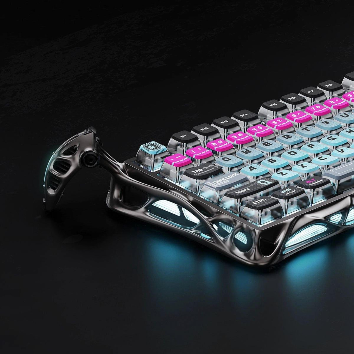 Клавиатура GravaStar Mercury V75 Pro 80keys Magnetic Jade Gaming 8K USB-A RGB Cyberpunk (GSV75PRO_U_RM_EGRY)
