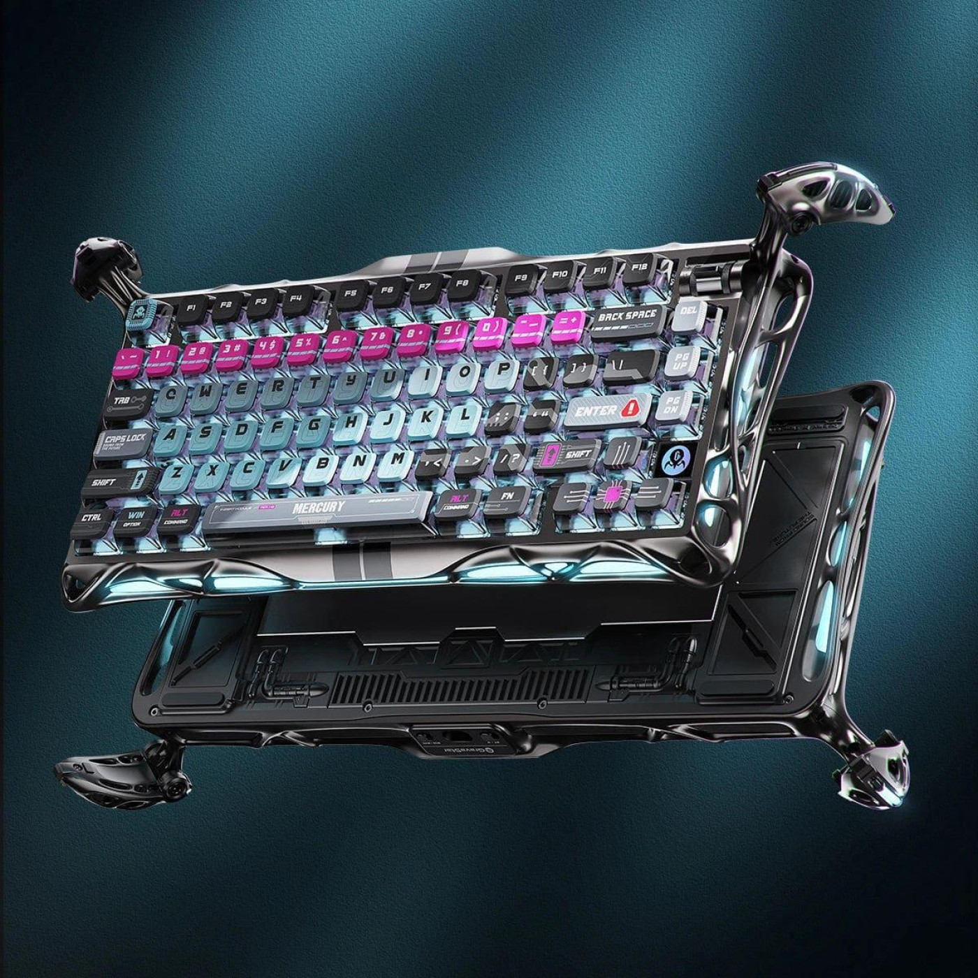 Клавиатура GravaStar Mercury V75 Pro 80keys Magnetic Jade Gaming 8K USB-A RGB Cyberpunk (GSV75PRO_U_RM_EGRY)