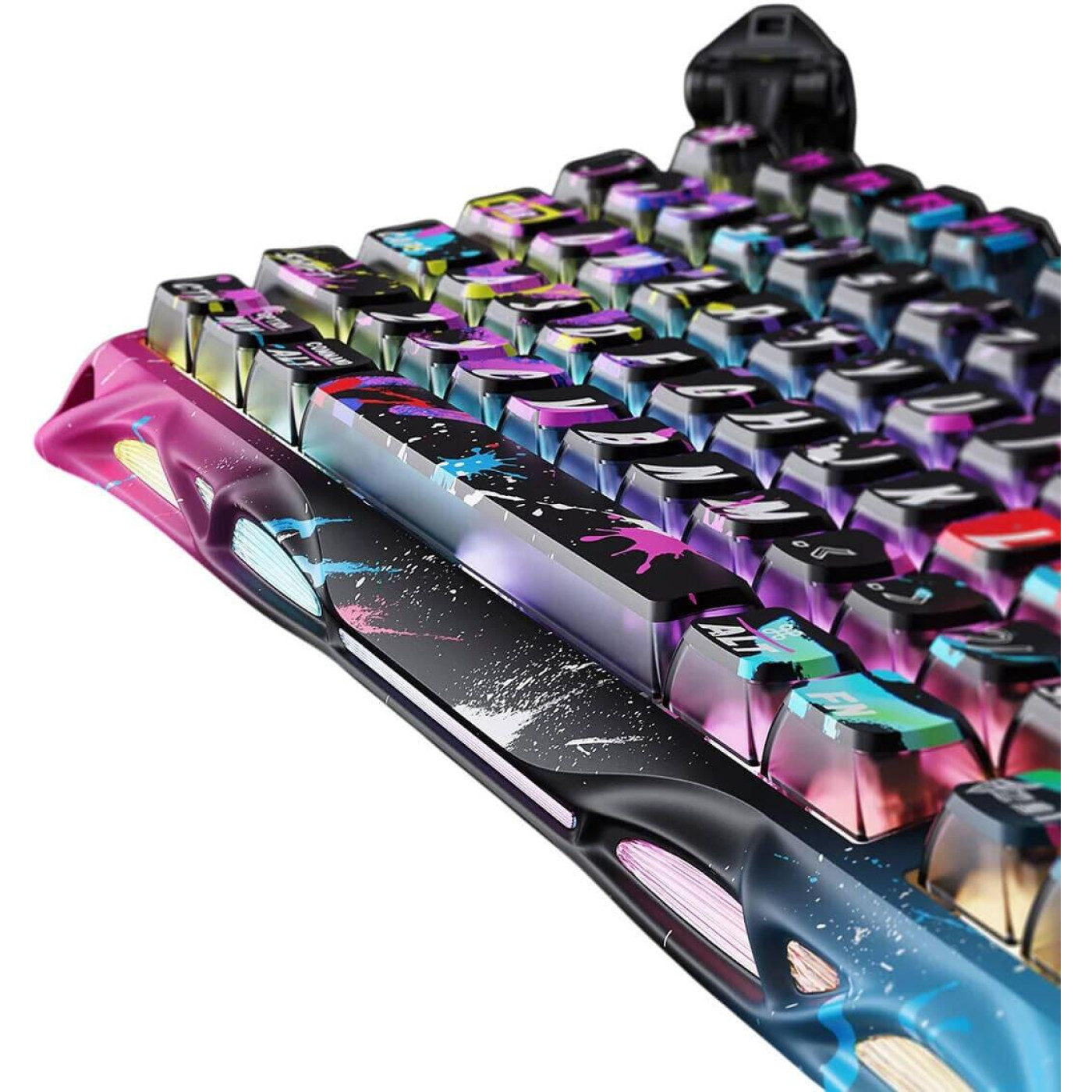 Клавиатура GravaStar Mercury V75 Pro 80keys Magnetic Jade Gaming 8K USB-A RGB Neon Graffiti (GSV75PRO_U_CG_BLK)