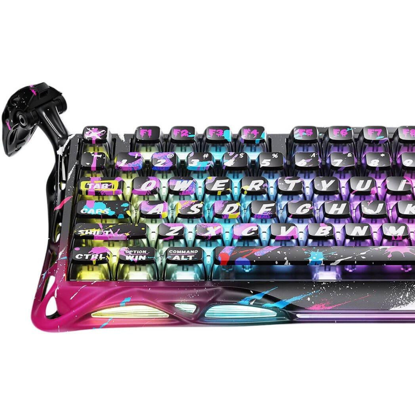 Клавиатура GravaStar Mercury V75 Pro 80keys Magnetic Jade Gaming 8K USB-A RGB Neon Graffiti (GSV75PRO_U_CG_BLK)