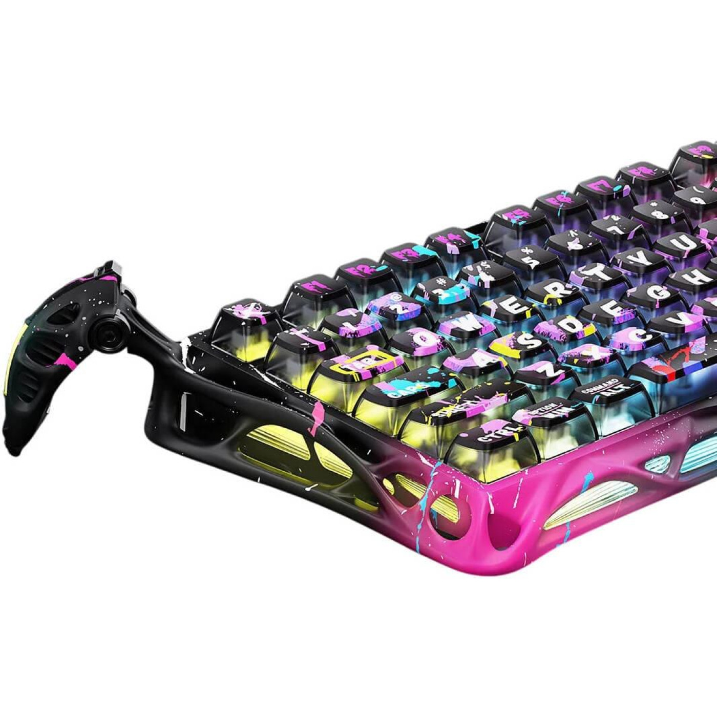 Клавиатура GravaStar Mercury V75 Pro 80keys Magnetic Jade Gaming 8K USB-A RGB Neon Graffiti (GSV75PRO_U_CG_BLK)