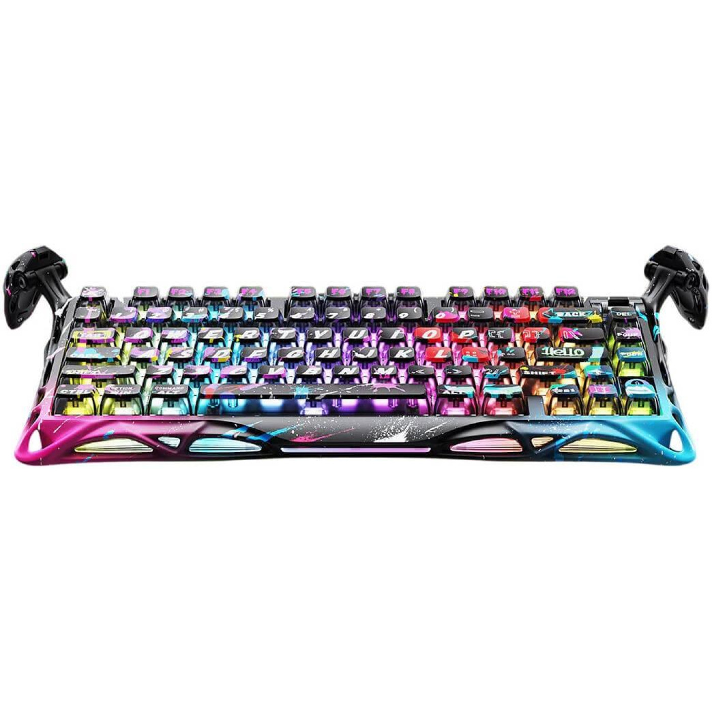 Клавиатура GravaStar Mercury V75 Pro 80keys Magnetic Jade Gaming 8K USB-A RGB Neon Graffiti (GSV75PRO_U_CG_BLK)