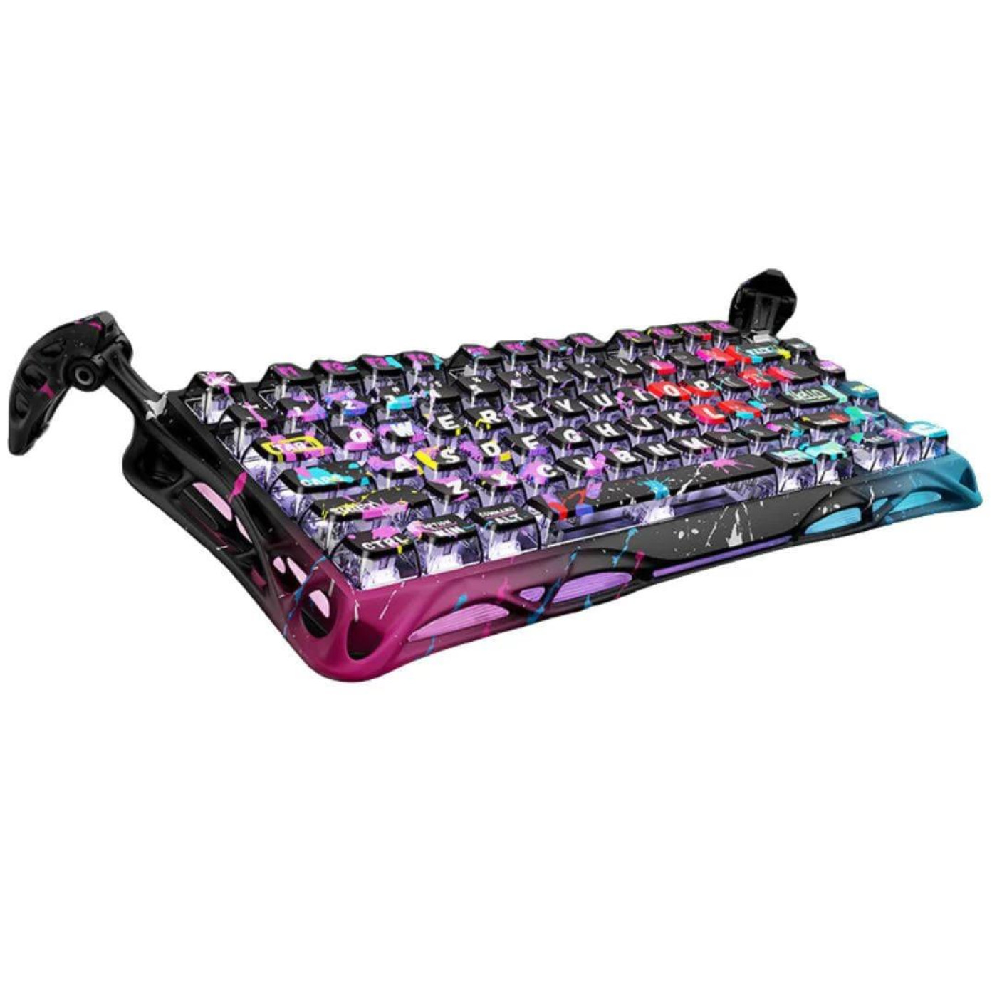 Клавиатура GravaStar Mercury V75 Pro 80keys Magnetic Jade Gaming 8K USB-A RGB Neon Graffiti (GSV75PRO_U_CG_BLK)