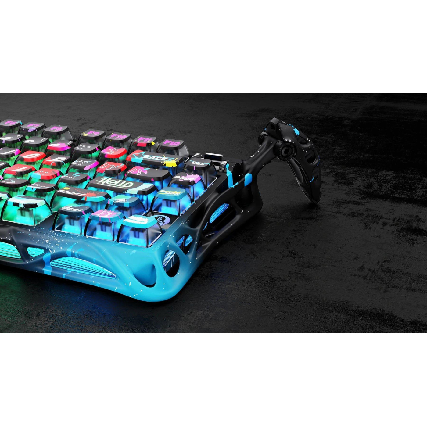 Клавиатура GravaStar Mercury V75 Pro 80keys Magnetic Jade Gaming 8K USB-A RGB Neon Graffiti (GSV75PRO_U_CG_BLK)