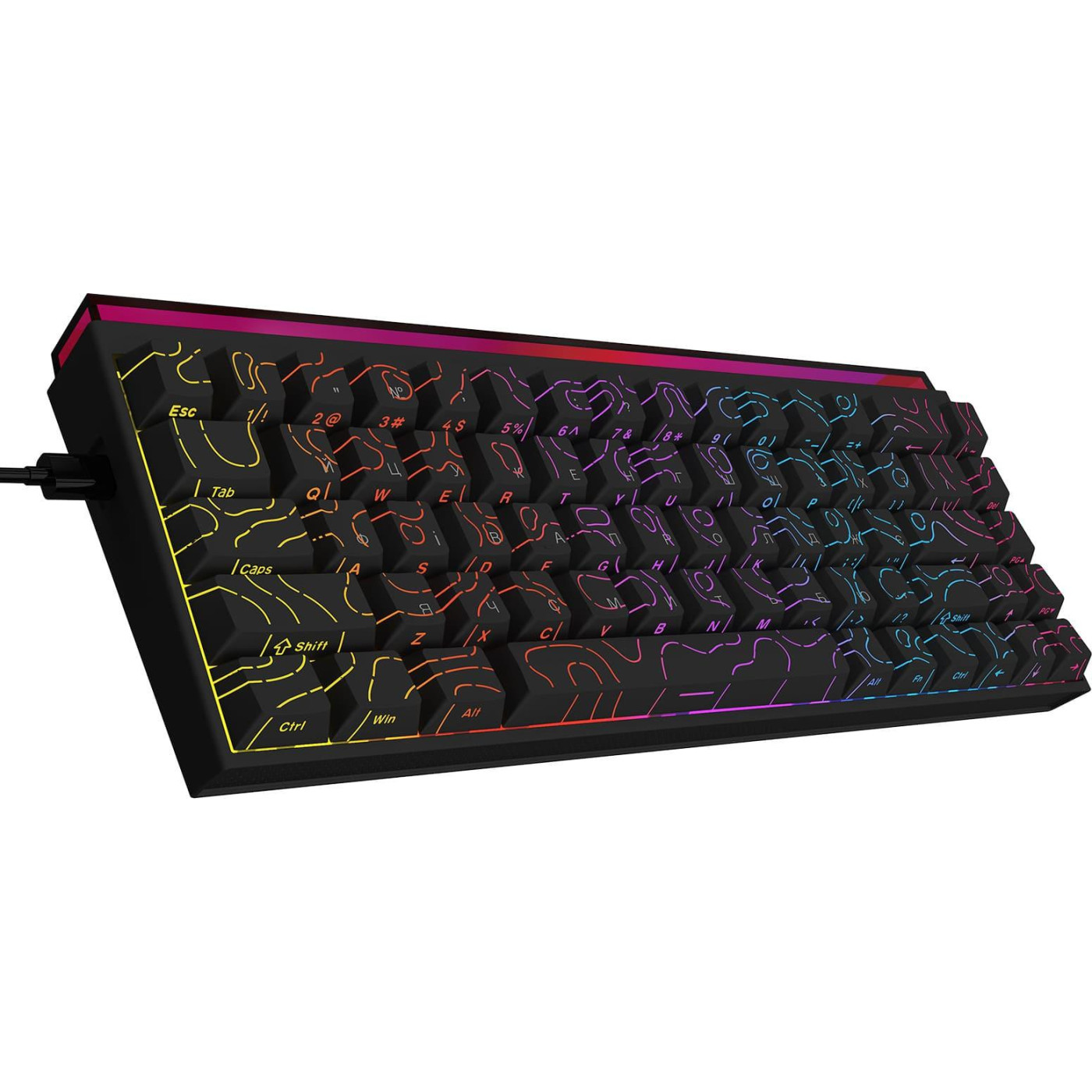 Клавіатура Ajazz NK68 Red switches Side Contour Black (NK68-R-S-B)