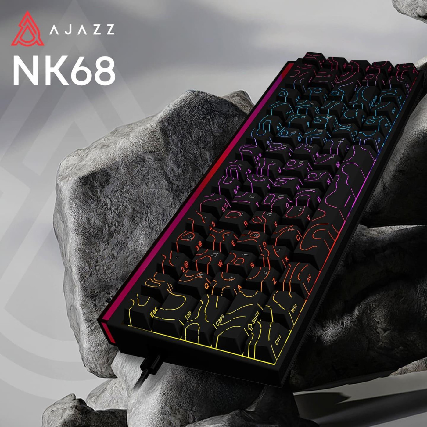 Клавіатура Ajazz NK68 Red switches Side Contour Black (NK68-R-S-B)