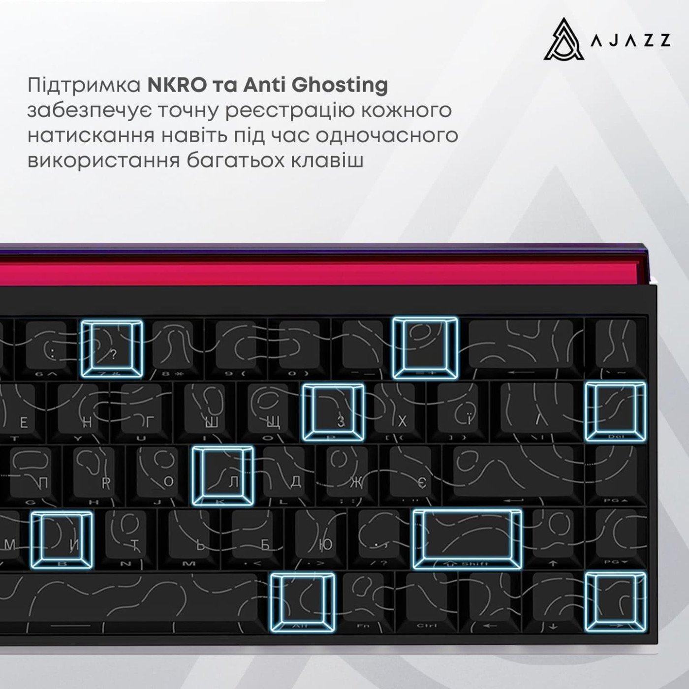 Клавіатура Ajazz NK68 Red switches Side Contour Black (NK68-R-S-B)