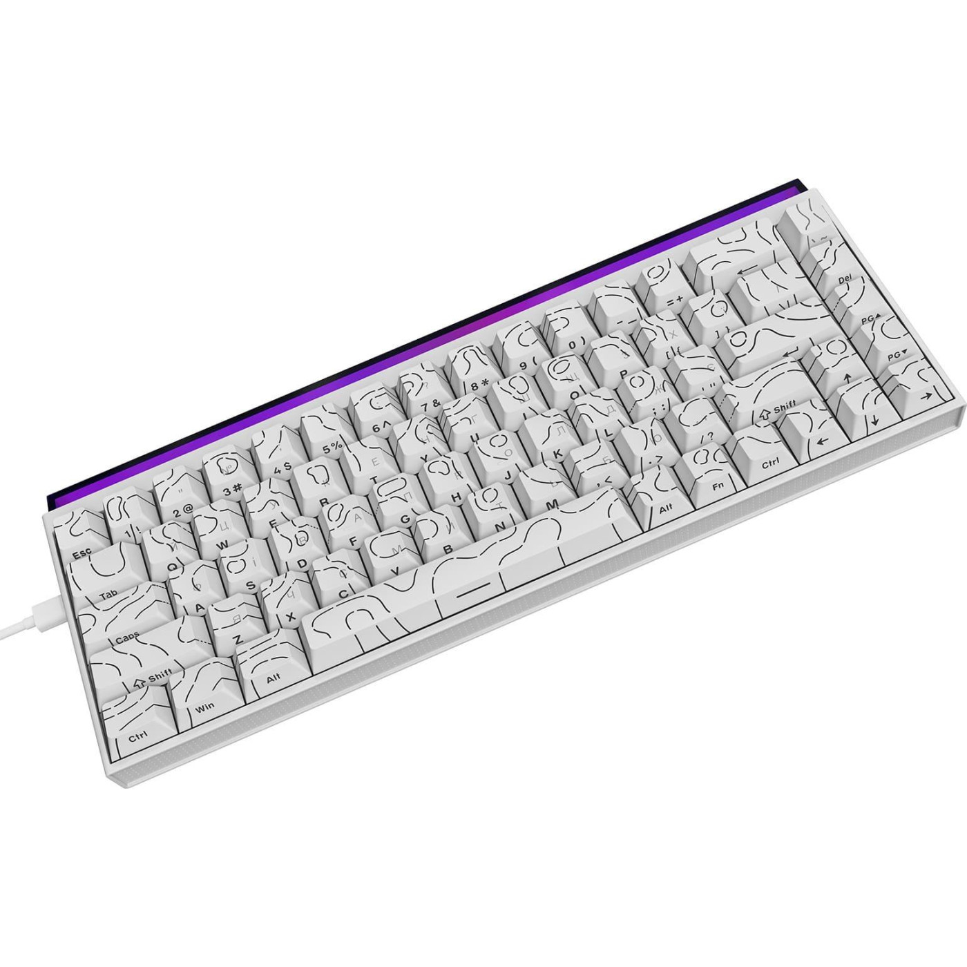 Клавіатура Ajazz NK68 Red switches Side contour White (NK68-R-S-W)