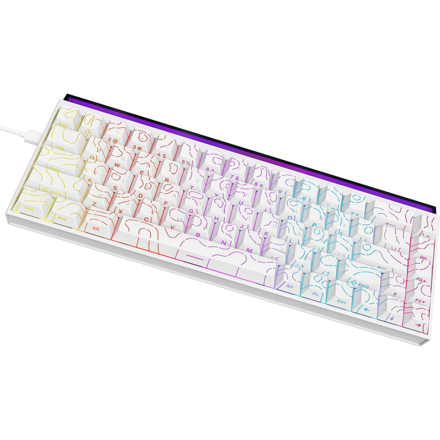 Клавіатура Ajazz NK68 Red switches Side contour White (NK68-R-S-W)