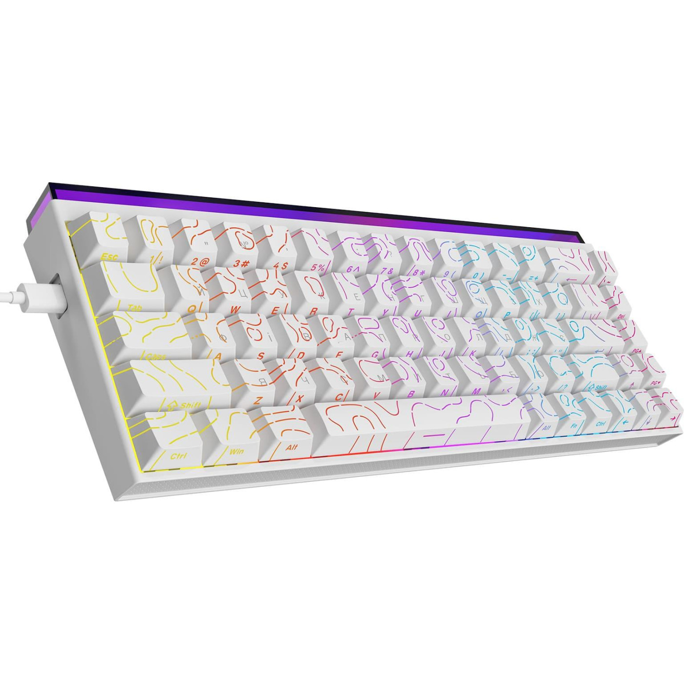 Клавіатура Ajazz NK68 Red switches Side contour White (NK68-R-S-W)