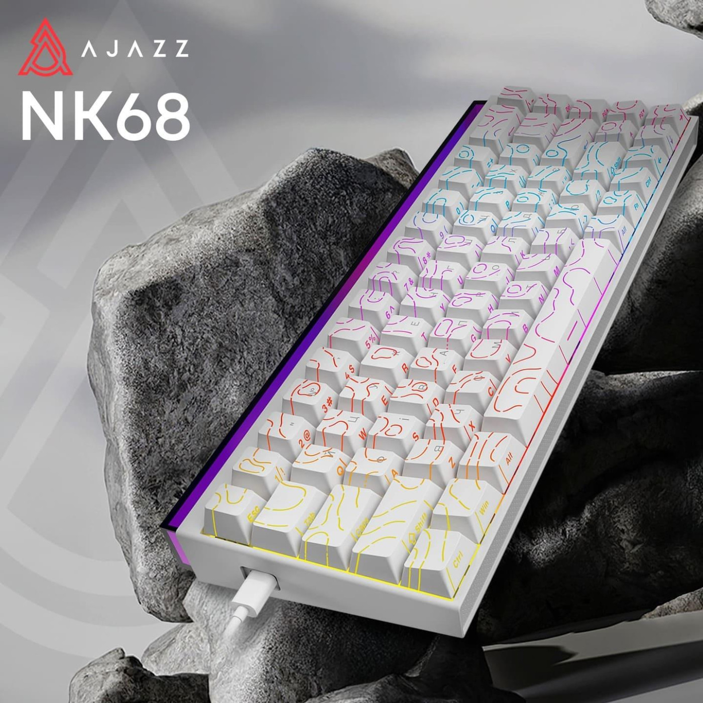 Клавіатура Ajazz NK68 Red switches Side contour White (NK68-R-S-W)