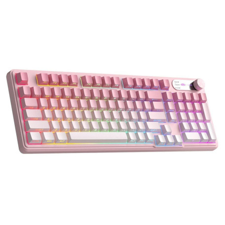 Клавіатура MageGee GK960 RGB Wireless (6971969729032) Pink/White (G-000004398)