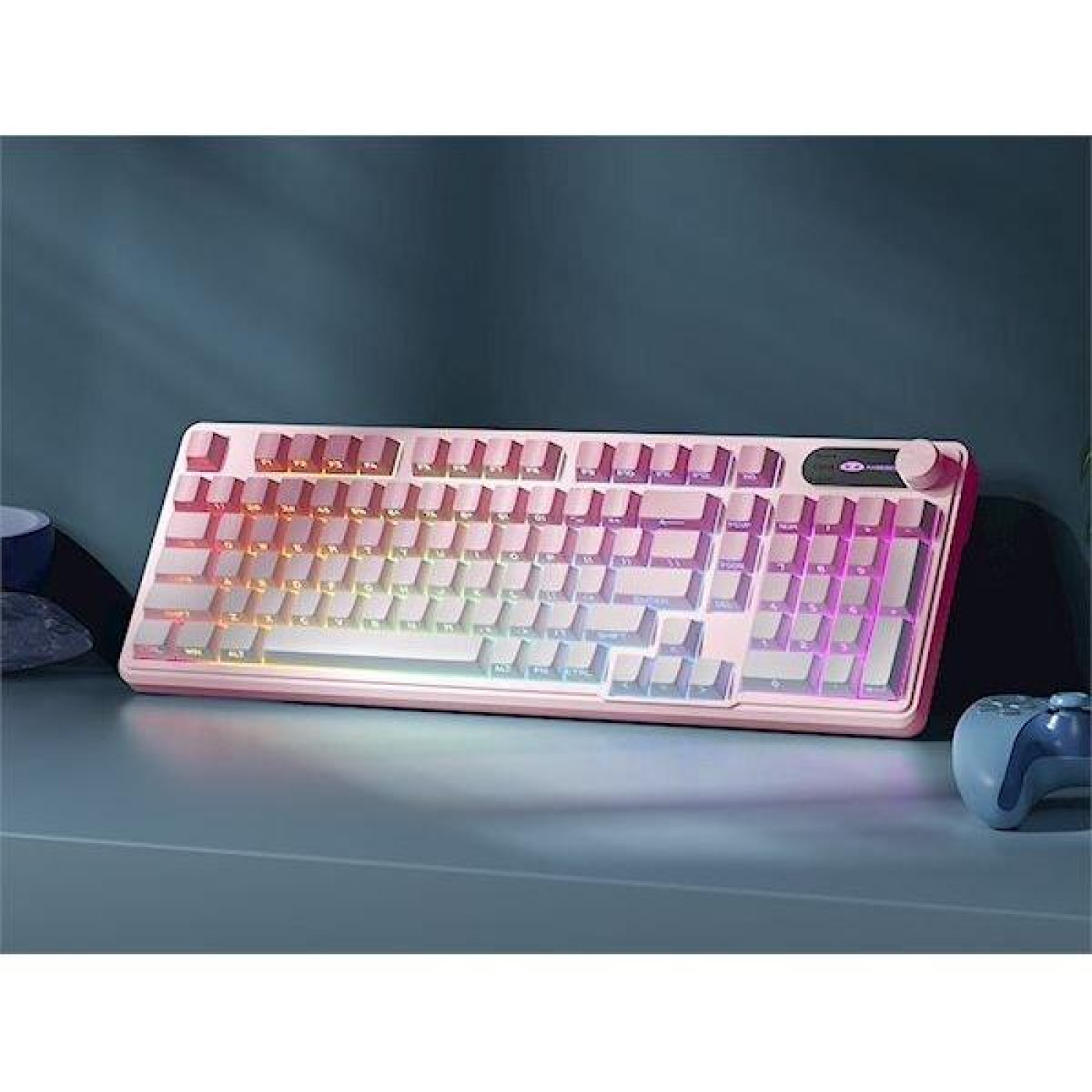 Клавіатура MageGee GK960 RGB Wireless (6971969729032) Pink/White (G-000004398)
