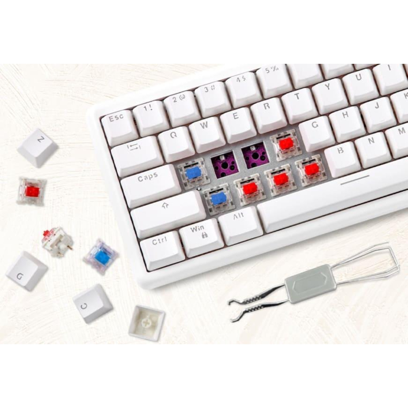 Клавіатура Motospeed SK66 Gateron Blue Hot Swap White (mtsk66wmb)