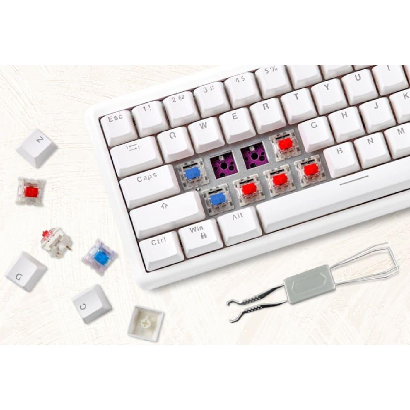 Клавіатура Motospeed SK66 Gateron Red Hot Swap White (mtsk66wmr)