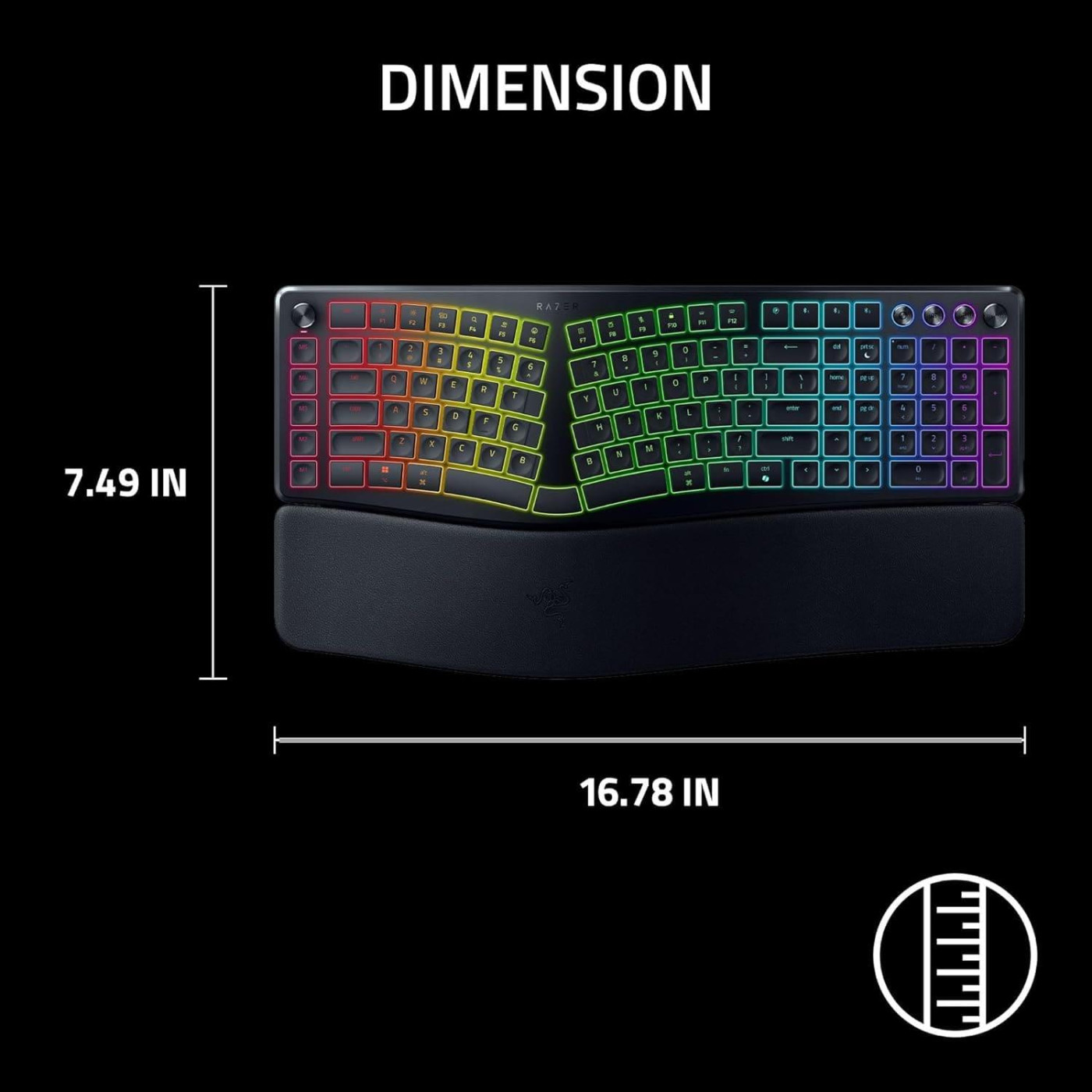 Клавіатура Razer Pro Type Ergo 118key USB-A/WL/BT EN RGB Black (RZ03-05440100-R3M1)