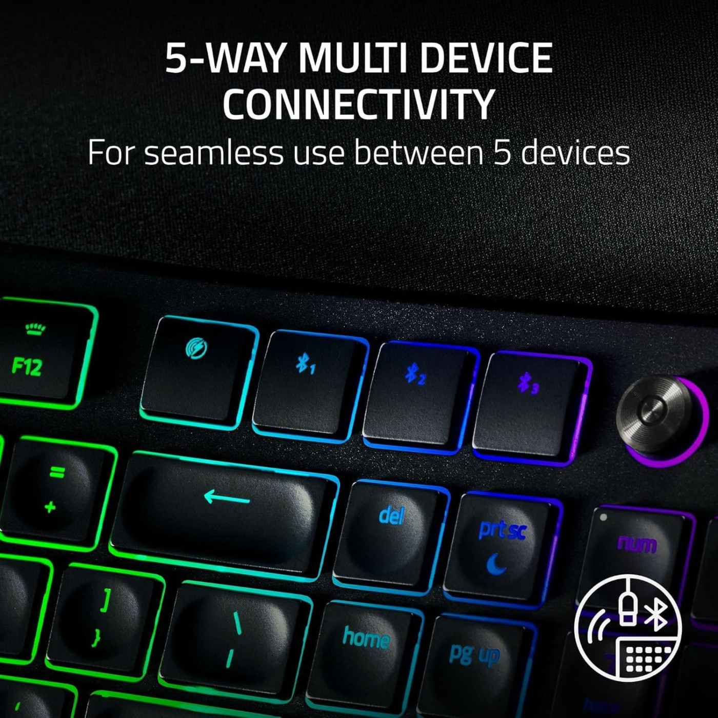 Клавіатура Razer Pro Type Ergo 118key USB-A/WL/BT EN RGB Black (RZ03-05440100-R3M1)