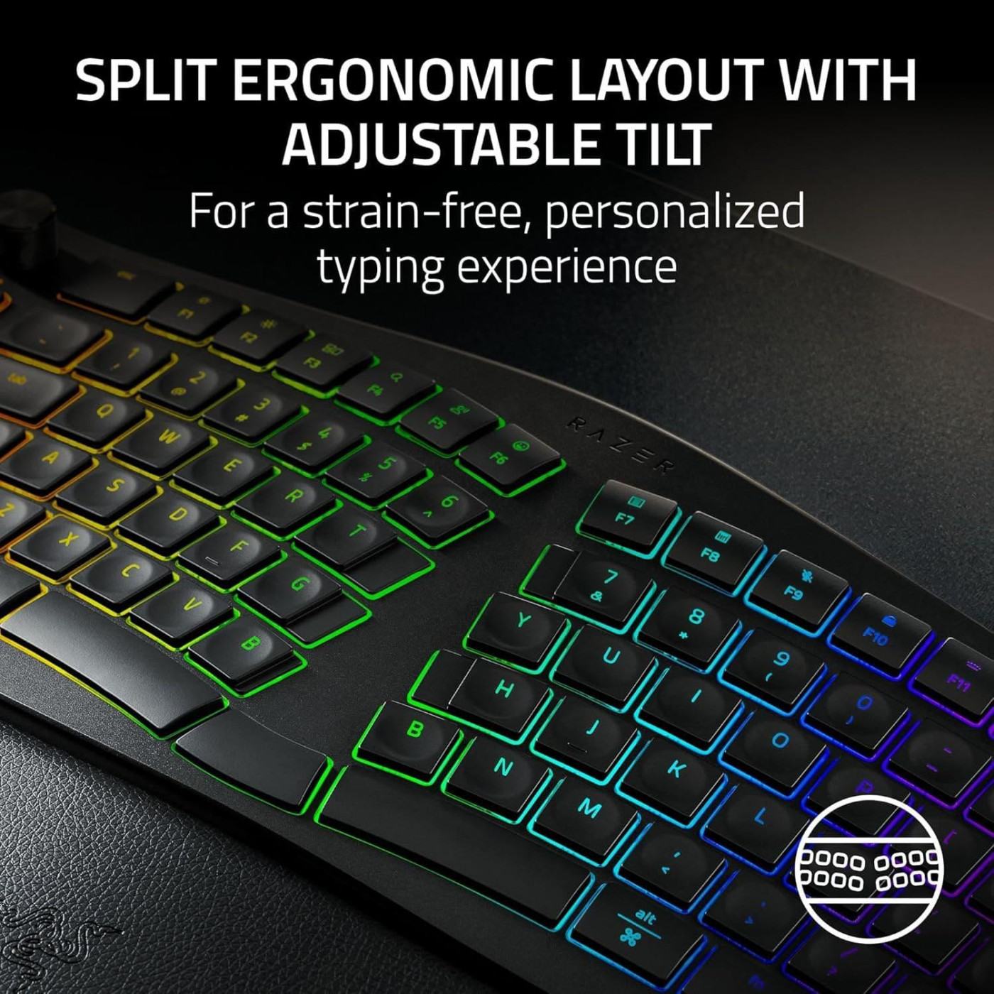 Клавіатура Razer Pro Type Ergo 118key USB-A/WL/BT EN RGB Black (RZ03-05440100-R3M1)