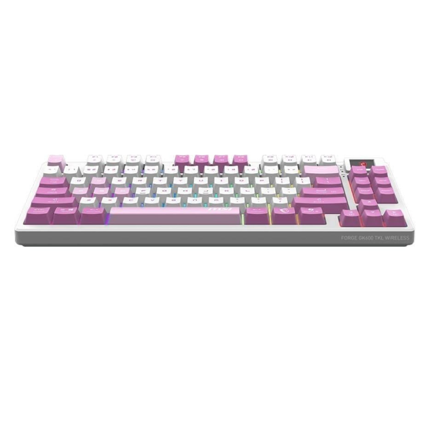 Клавіатура MSI FORGE GK600 TKL W VIOLET 83key USB-A/Wireless EN/UKR/RU RGB Violet (S11-43UAQ01-HH9)