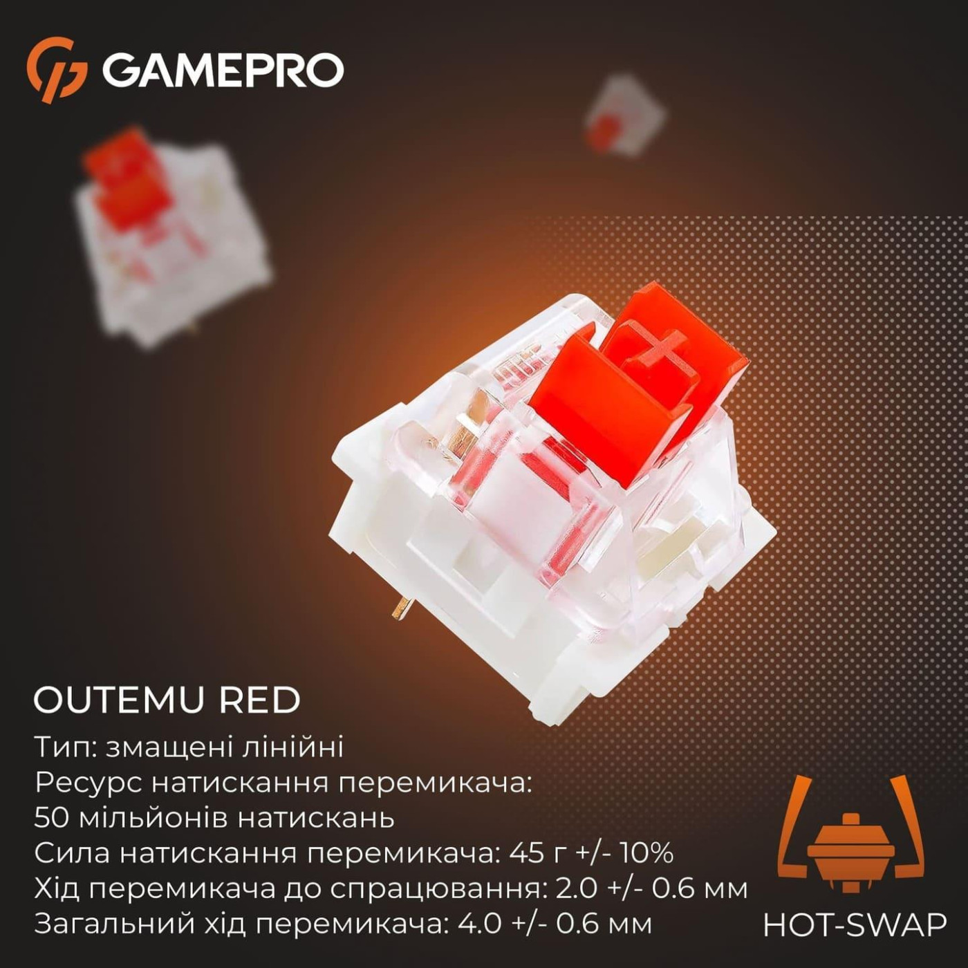 Клавіатура GamePro Genesis Joker 87% Red switches (MK124G)