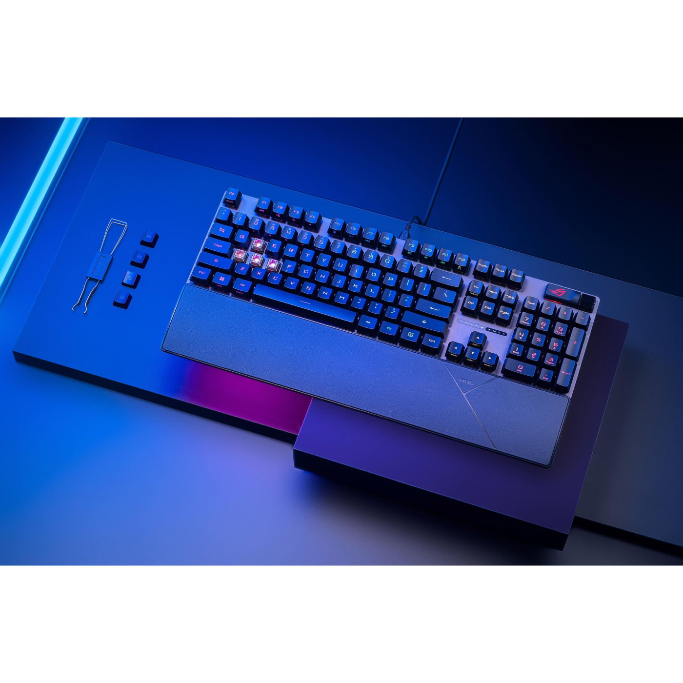 Клавіатура ASUS ROG Strix Scope II RX Red EN/UK USB RGB Black (90MP0350-BKMA00)