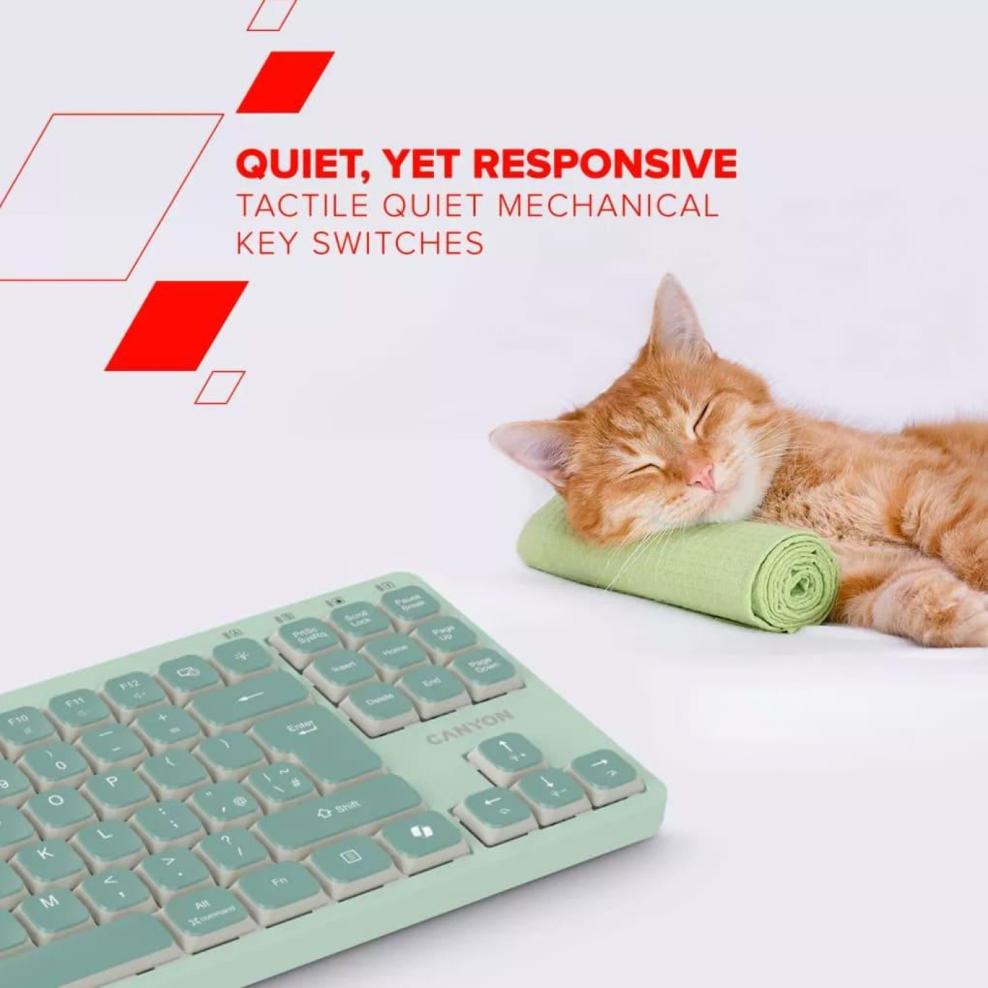 Клавіатура Canyon Keyboard OnType 10 Low Profile EN Wired Green (CNS-HKB10GR)