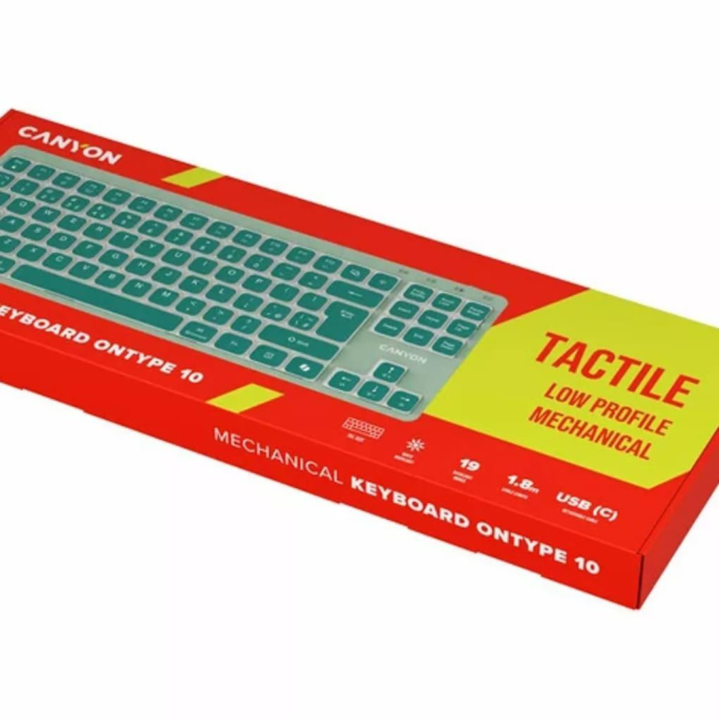 Клавіатура Canyon Keyboard OnType 10 Low Profile EN Wired Green (CNS-HKB10GR)